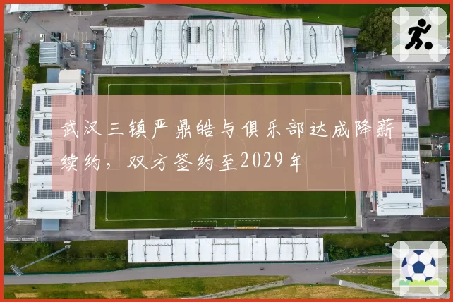 武汉三镇严鼎皓与俱乐部达成降薪续约,双方签约至2029年